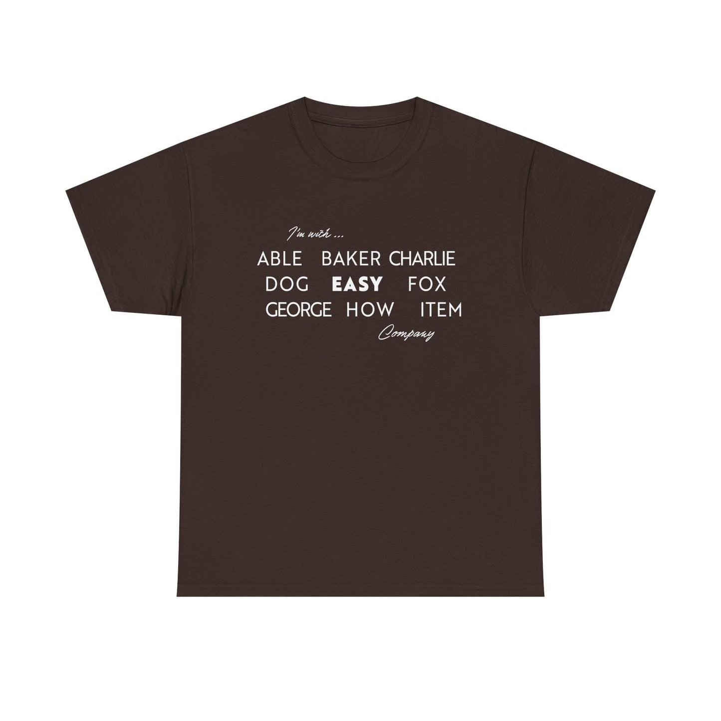 Easy Company Band of Brothers Tee 506th PIR WWII Tribute Shirt (light on dark)