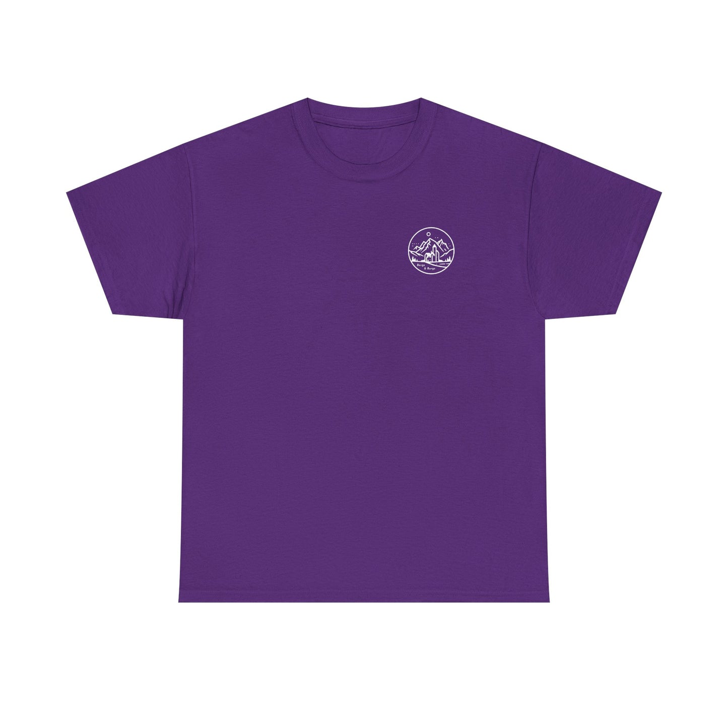 Travel Europe by Parachute with Bergs and Burgs Tee (light on dark)