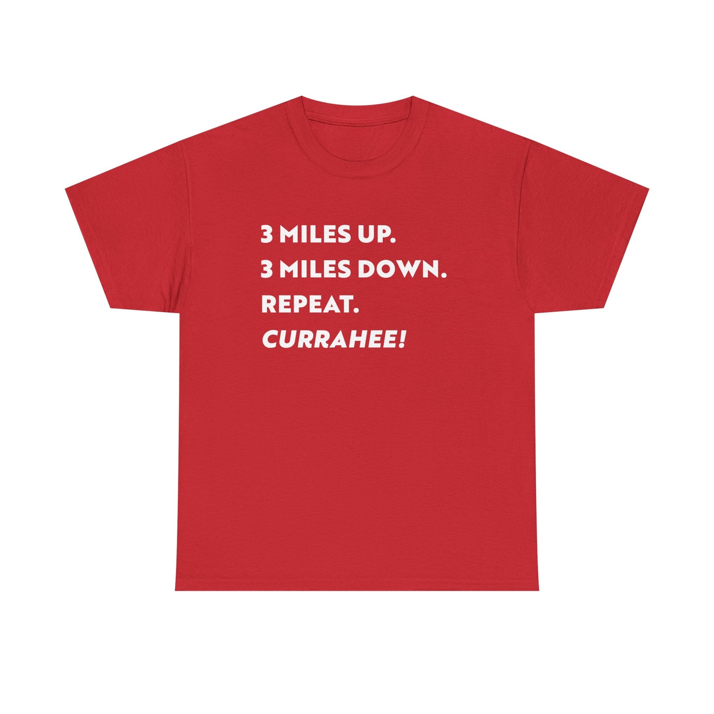 3 Miles Up 3 Miles Down Tee — Band of Brothers Workout Shirt (light on dark)