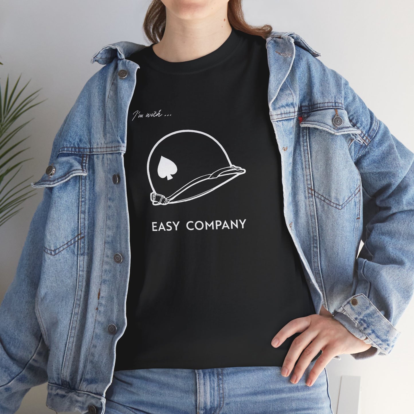 Band of Brothers Easy Company T Shirt Helmet (light on dark)