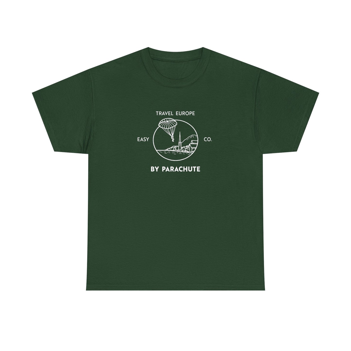 Travel Europe by Parachute Easy Company Tee (light on dark)