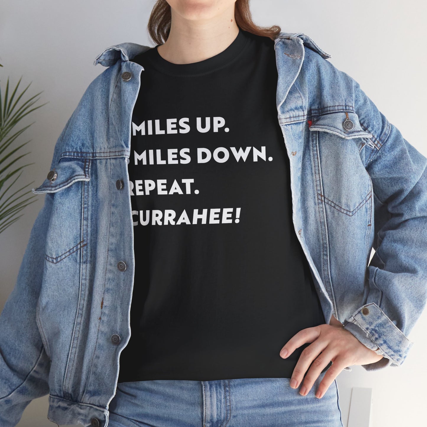 3 Miles Up 3 Miles Down Tee — Band of Brothers Workout Shirt (light on dark)