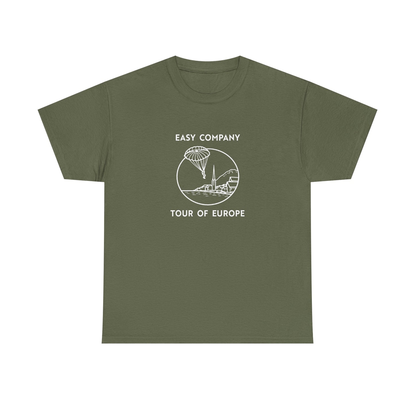 Easy Company Tour of Europe Tee (light on dark)
