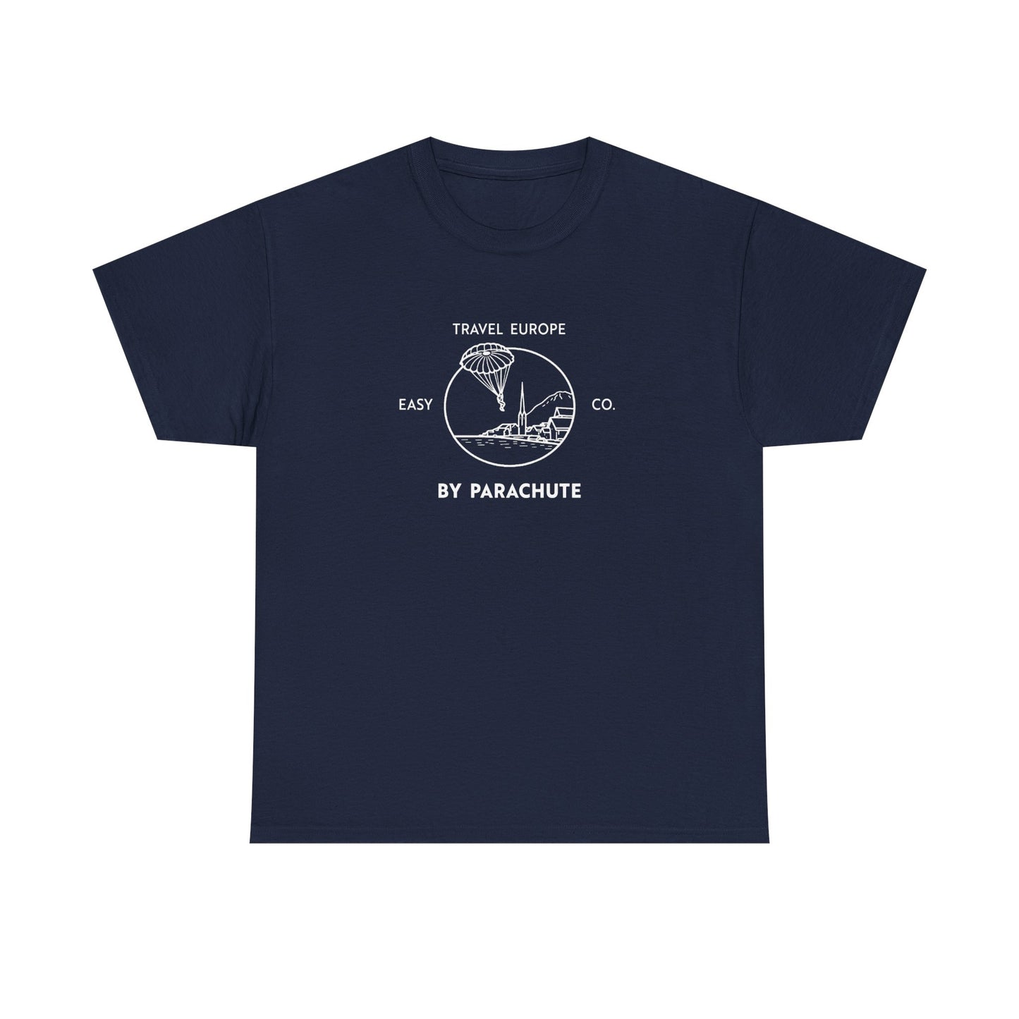 Travel Europe by Parachute Easy Company Tee (light on dark)