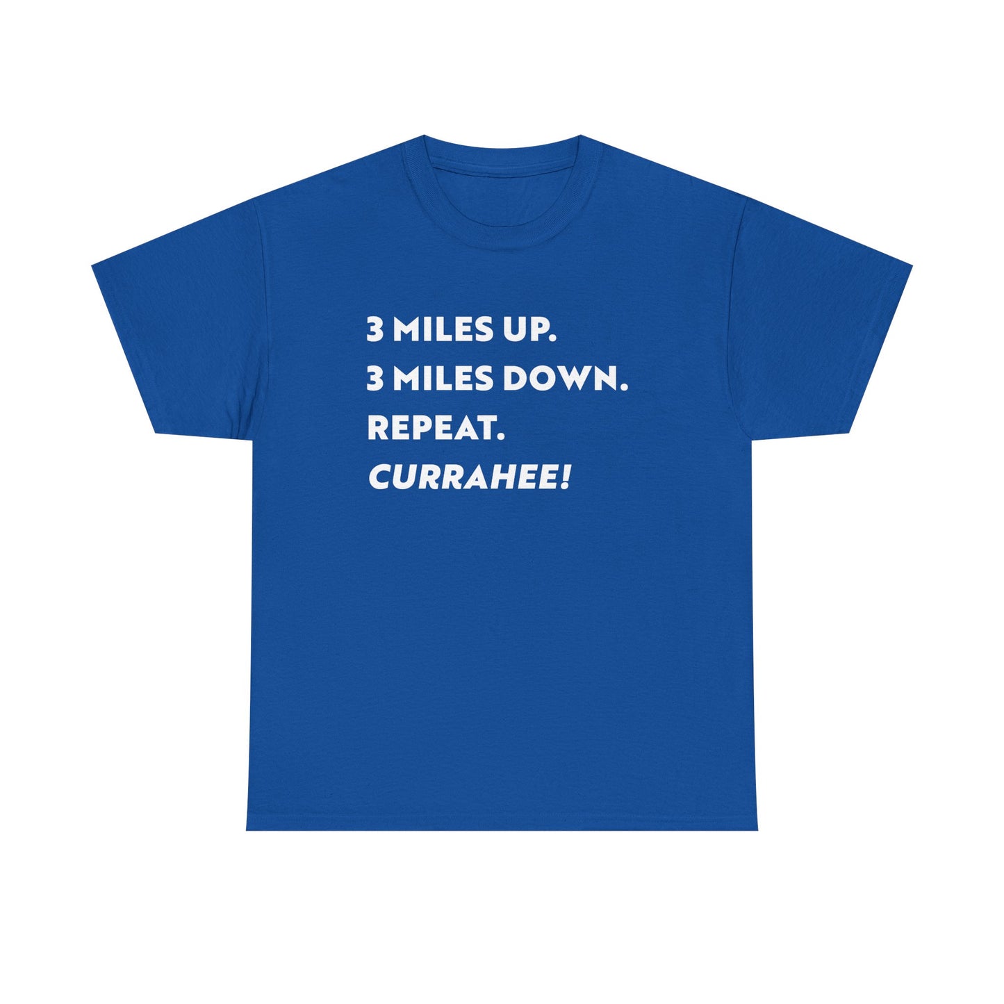 3 Miles Up 3 Miles Down Tee — Band of Brothers Workout Shirt (light on dark)