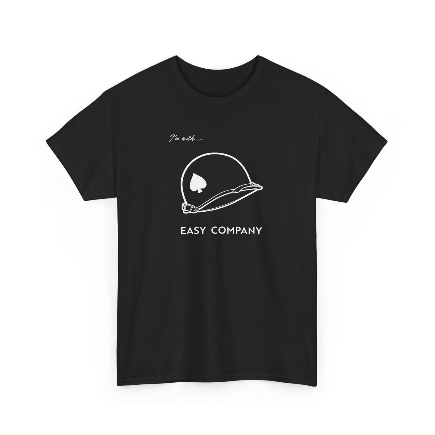 Band of Brothers Easy Company T Shirt Helmet (light on dark)