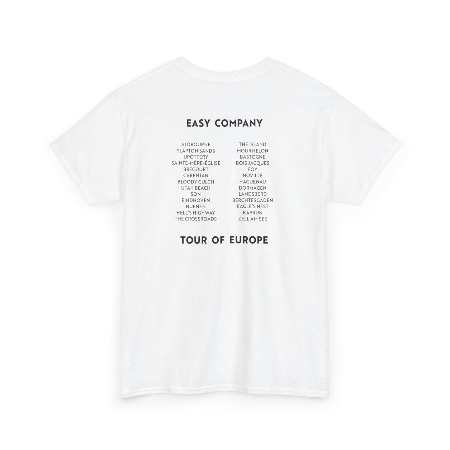 Bergs & Burgs Band of Brothers Tour T‑Shirt — Easy Company WWII Travel Guide Tee