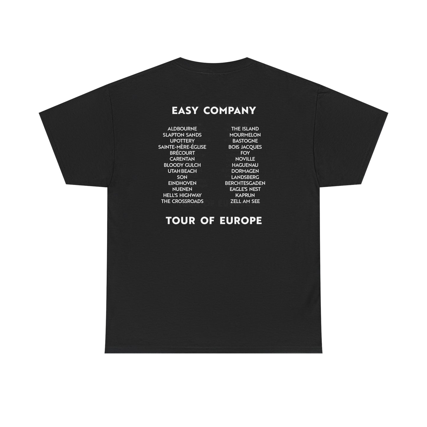 Travel Europe by Parachute Easy Company Tee (light on dark)