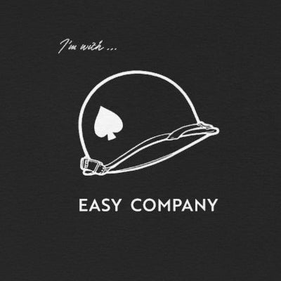 Band of Brothers Easy Company T Shirt Helmet (light on dark)