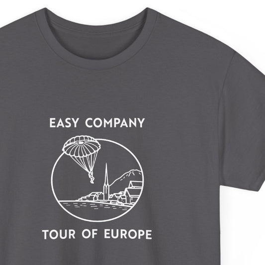 Easy Company Tour of Europe Tee (light on dark)