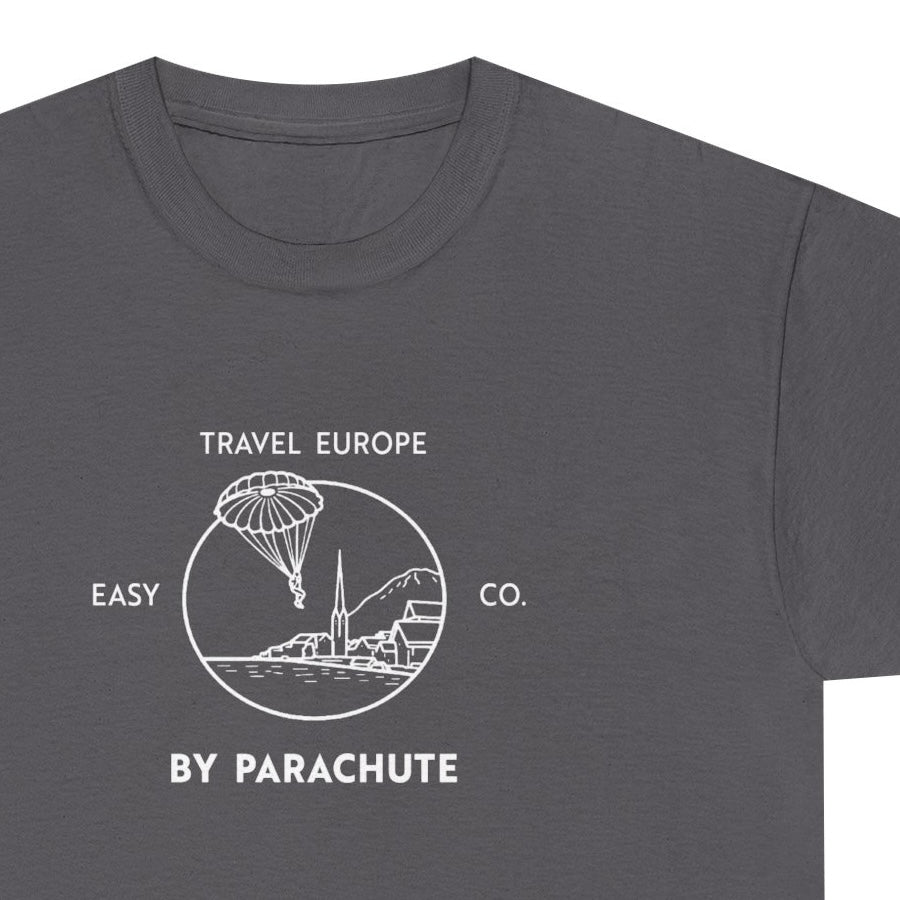 Travel Europe by Parachute Easy Company Tee (light on dark)