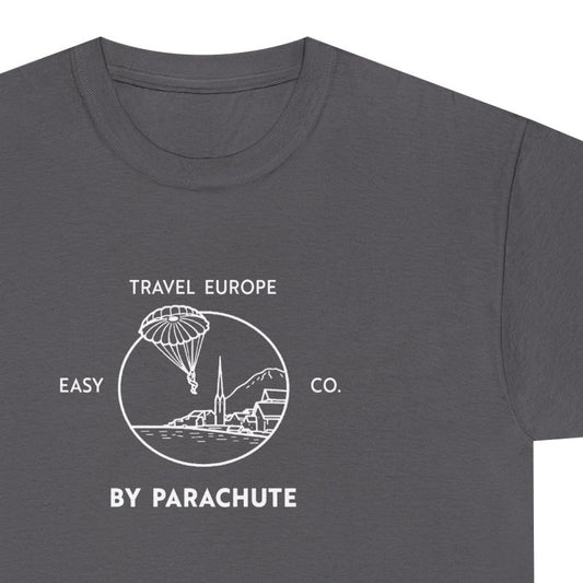 Travel Europe by Parachute Easy Company Tee (light on dark)
