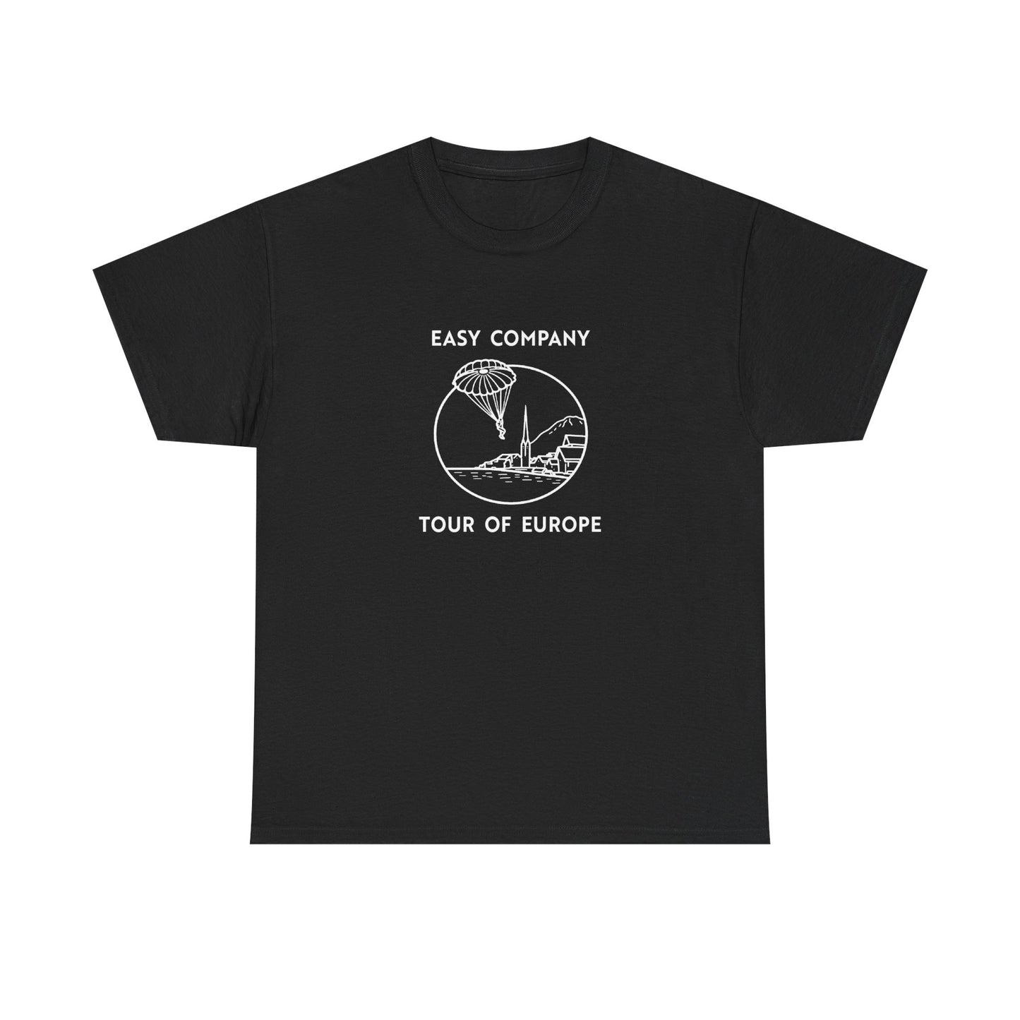 Easy Company Tour of Europe Tee (light on dark)