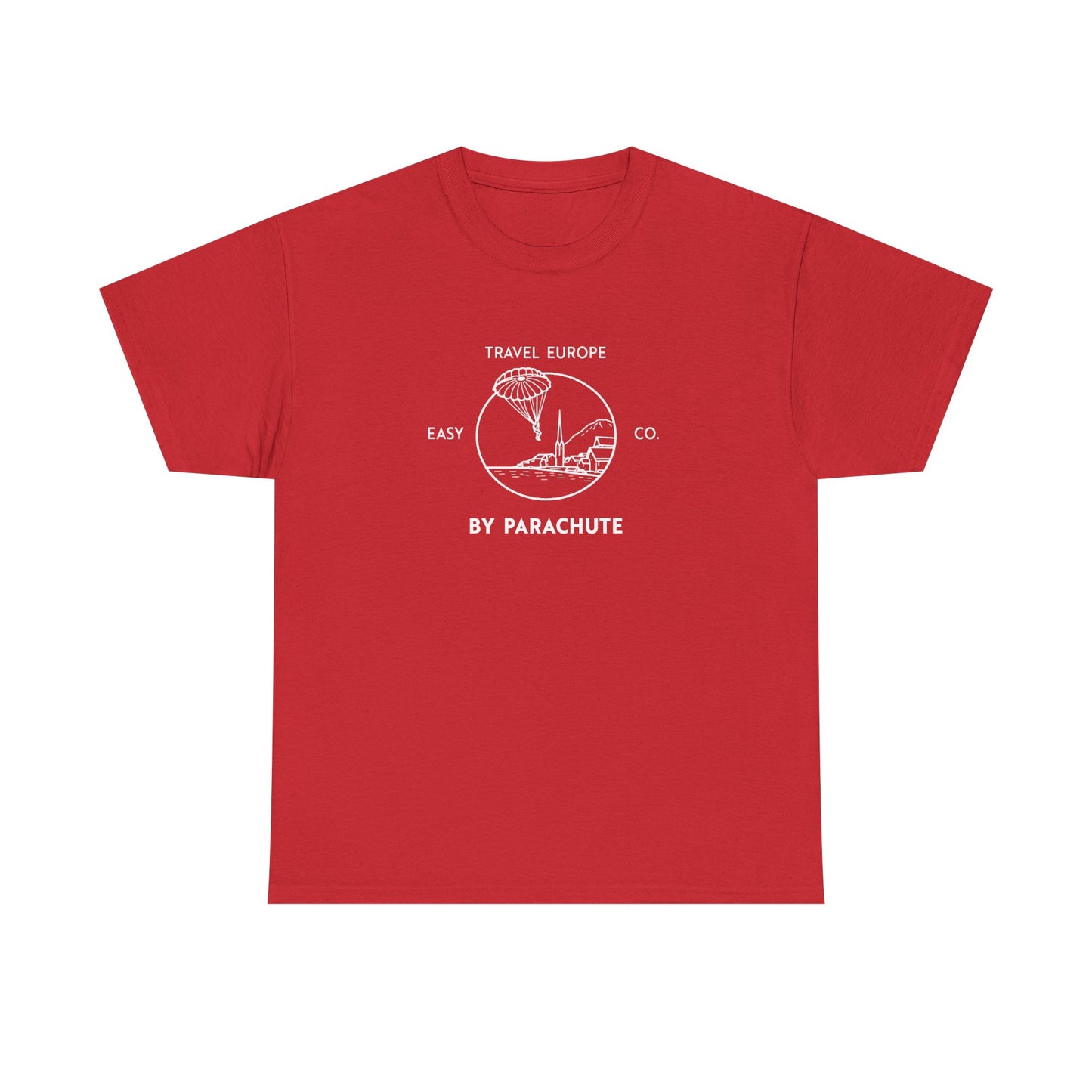 Travel Europe by Parachute Easy Company Tee (light on dark)