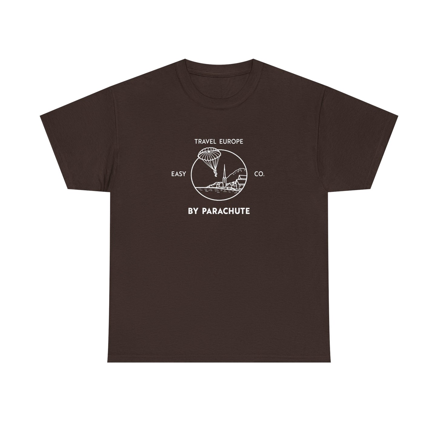 Travel Europe by Parachute Easy Company Tee (light on dark)