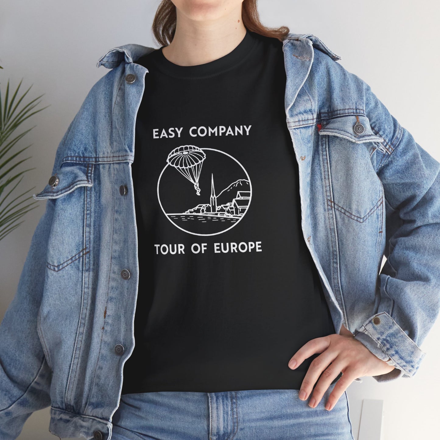 Easy Company Tour of Europe Tee (light on dark)