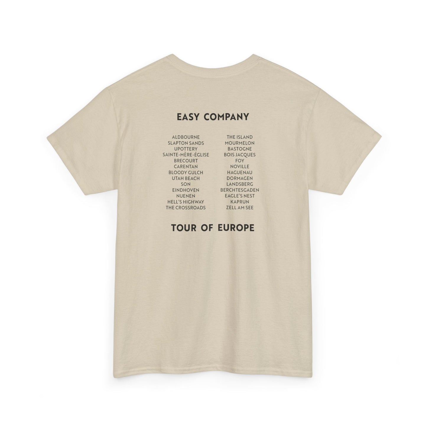 Bergs & Burgs Band of Brothers Tour T‑Shirt — Easy Company WWII Travel Guide Tee