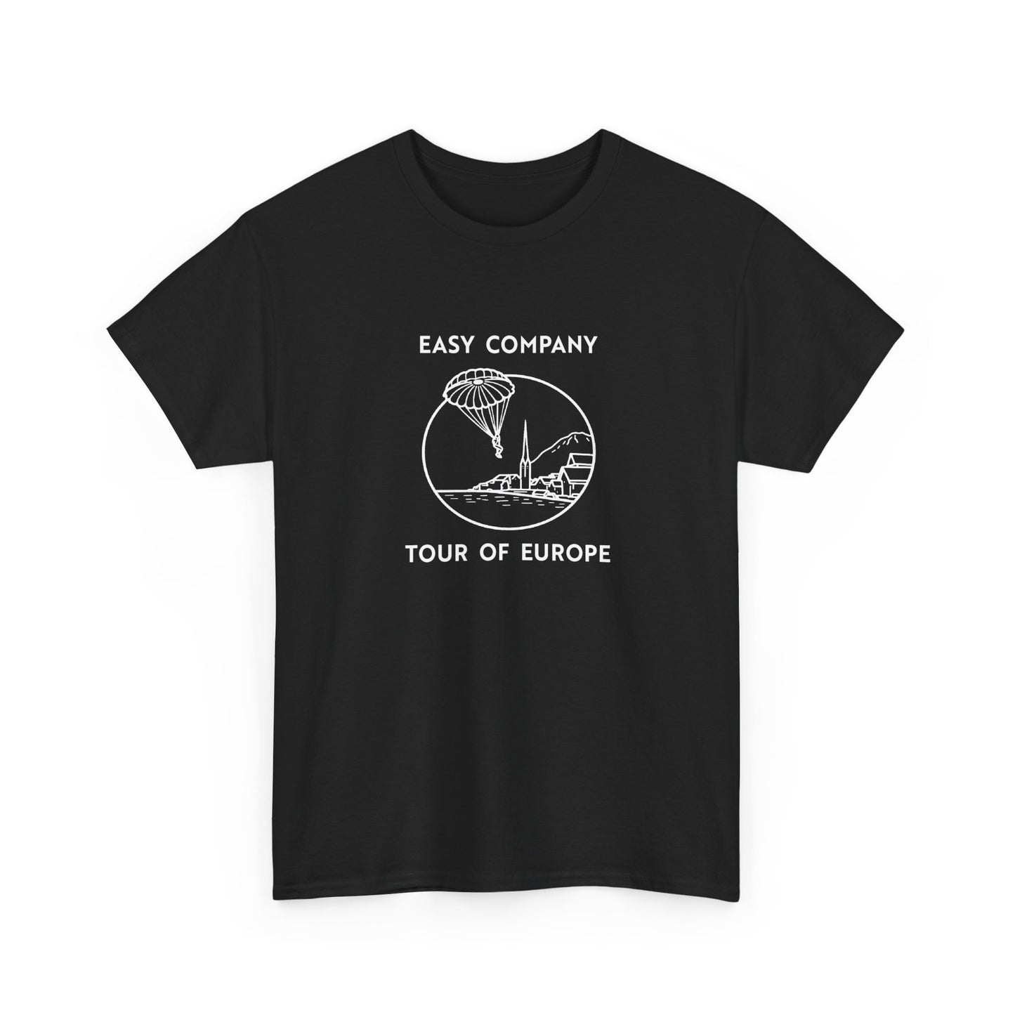 Easy Company Tour of Europe Tee (light on dark)