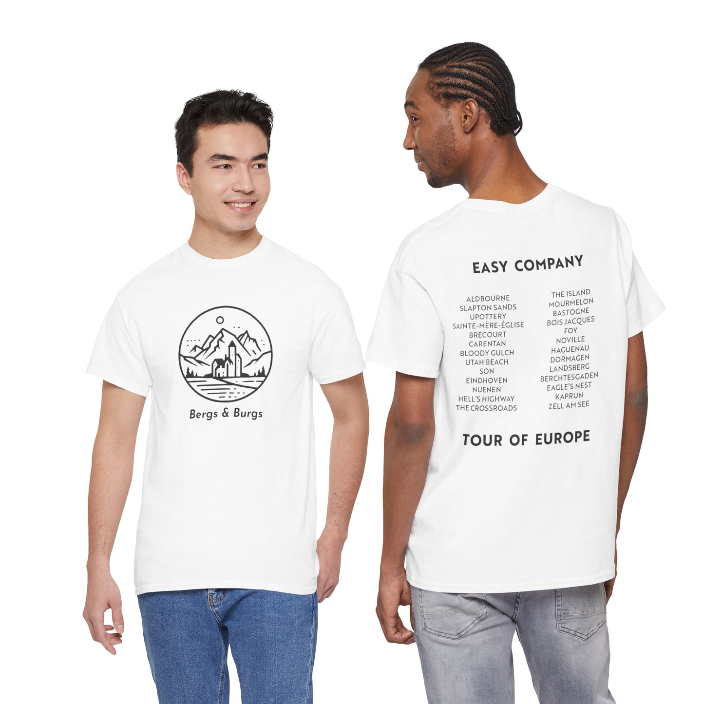 Bergs and Burgs Band of Brothers Tour T-shirt