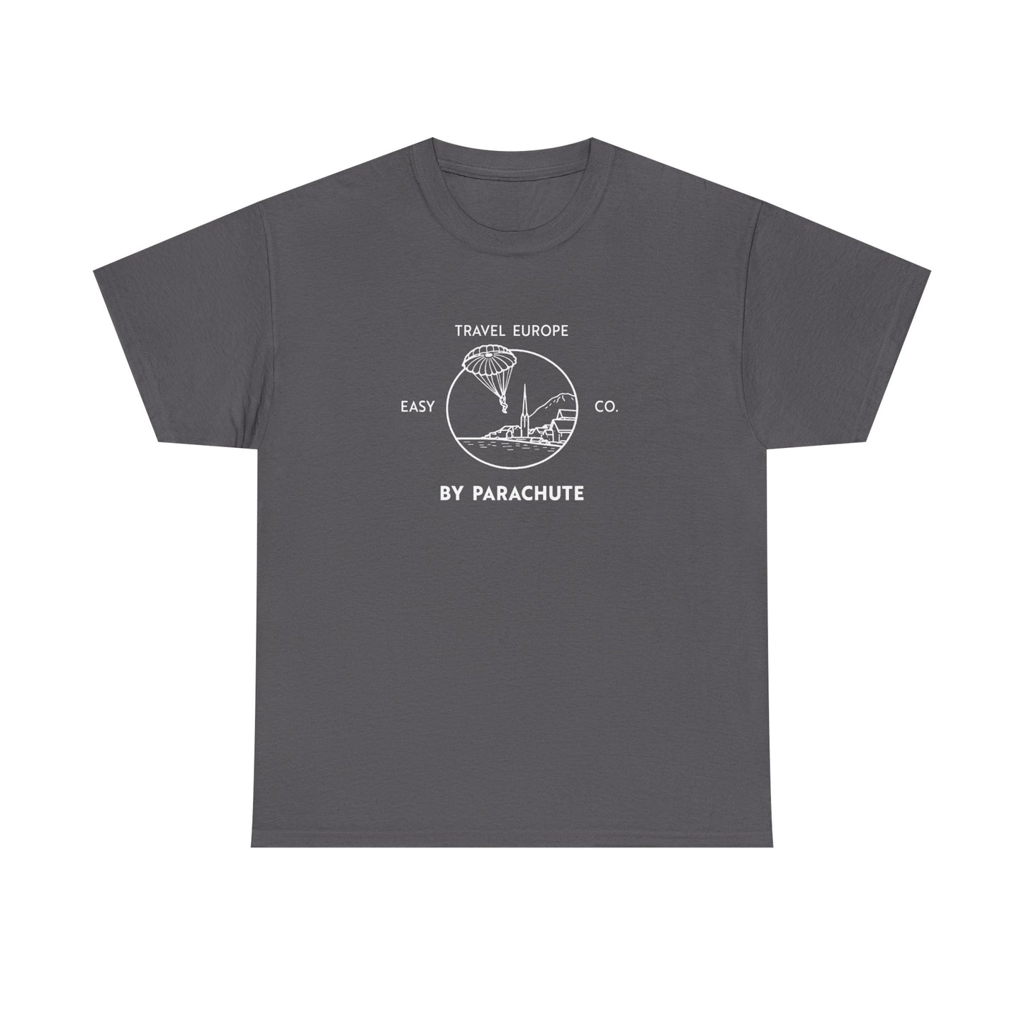 Travel Europe by Parachute Easy Company Tee (light on dark)