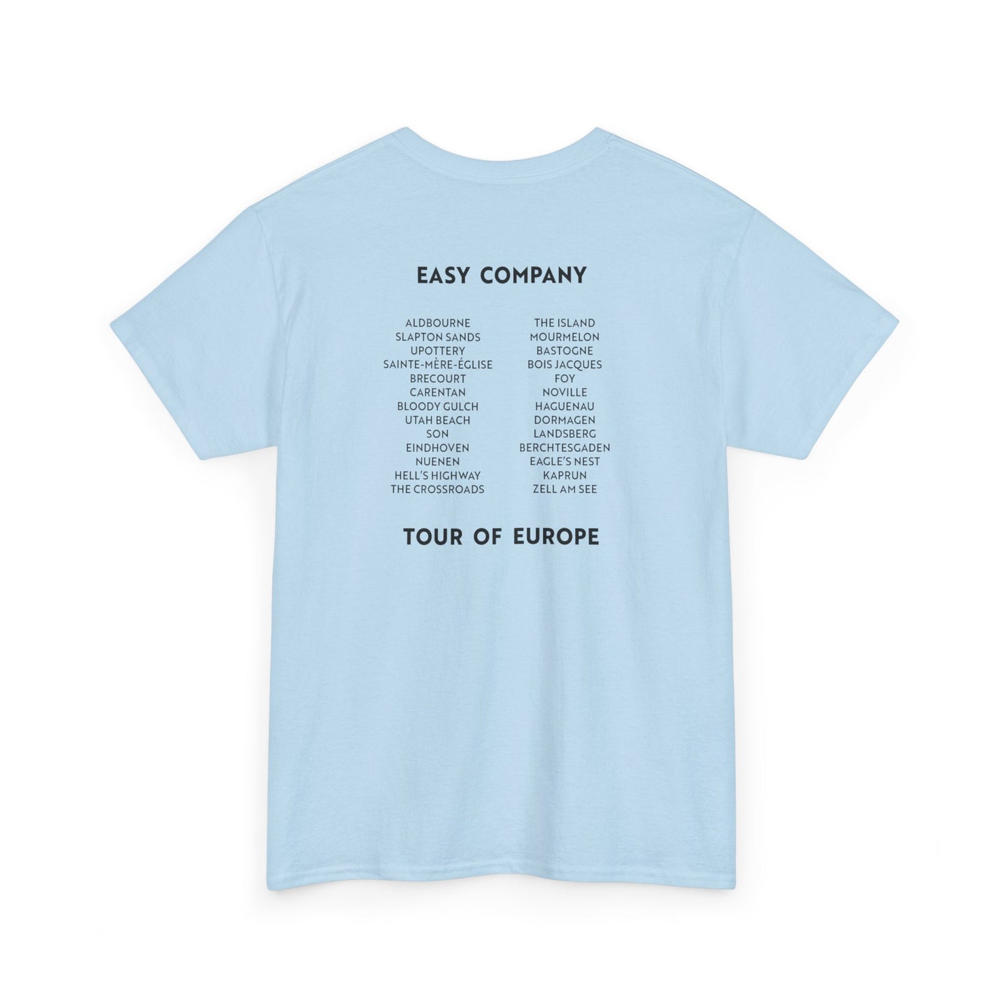 Bergs & Burgs Band of Brothers Tour T‑Shirt — Easy Company WWII Travel Guide Tee