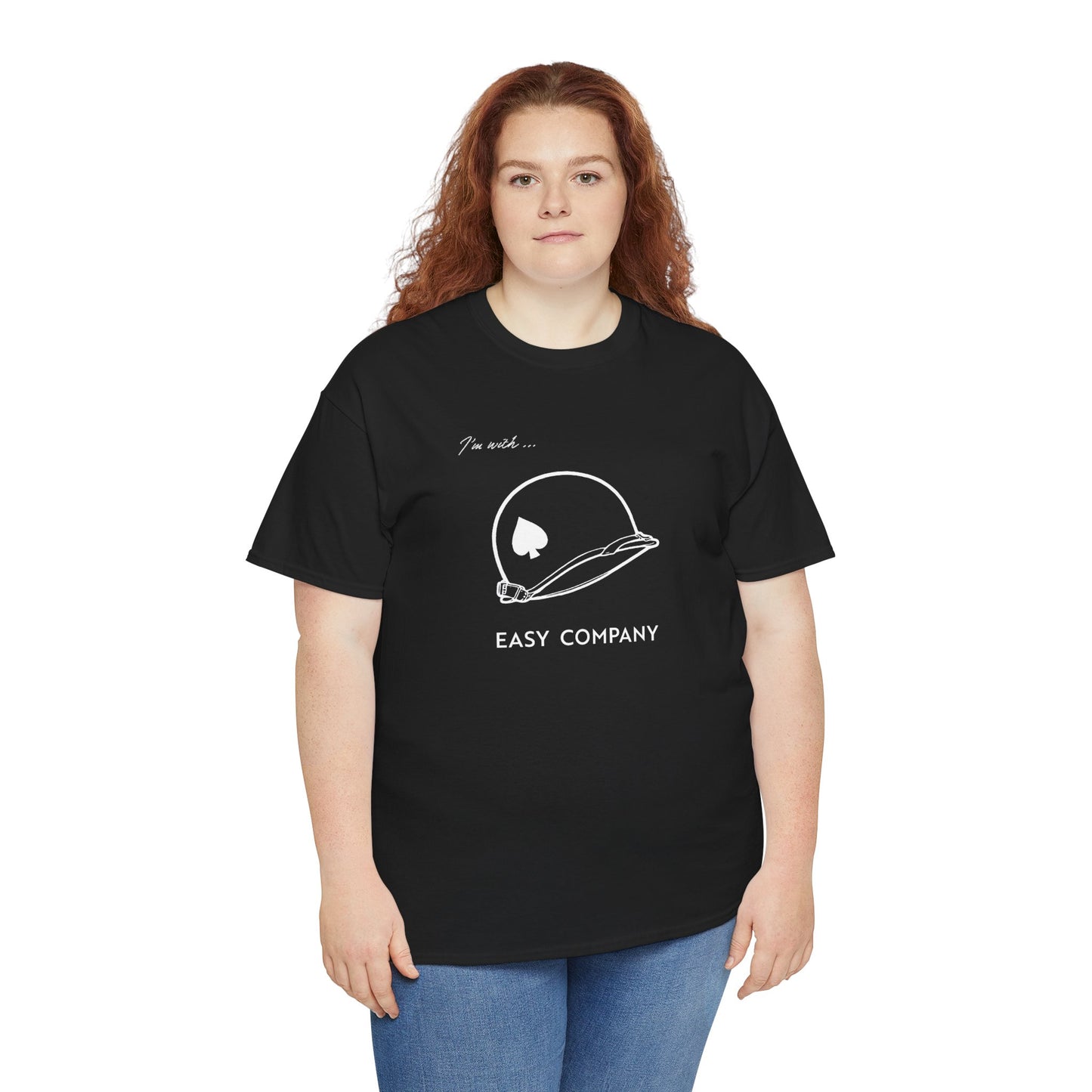 Band of Brothers Easy Company T Shirt Helmet (light on dark)