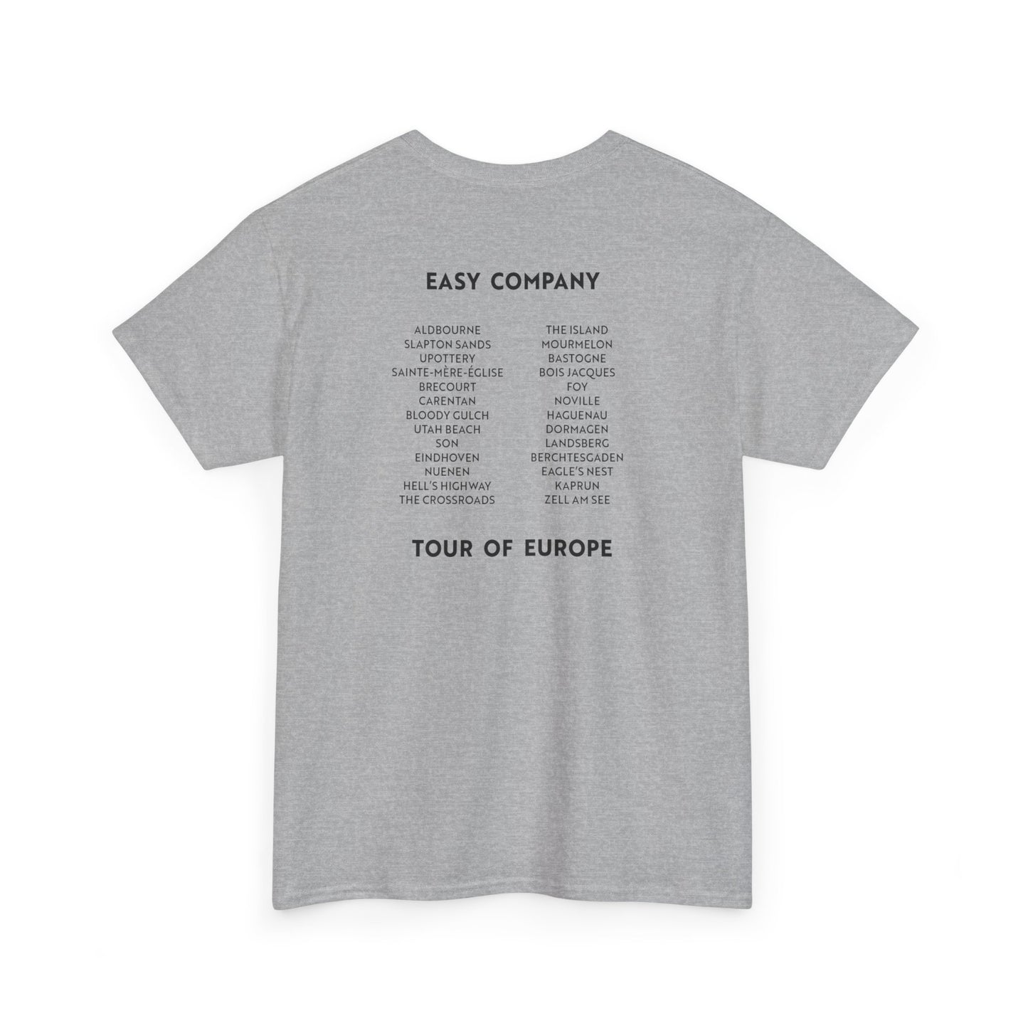 Bergs & Burgs Band of Brothers Tour T‑Shirt — Easy Company WWII Travel Guide Tee