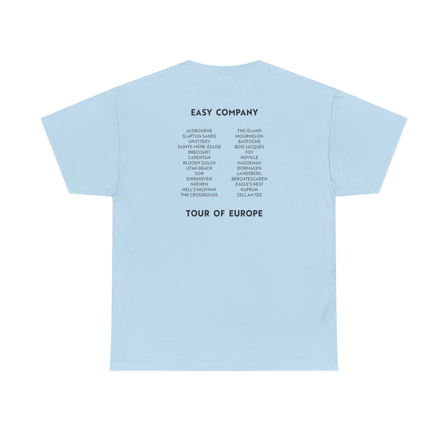 Bergs & Burgs Band of Brothers Tour T‑Shirt — Easy Company WWII Travel Guide Tee